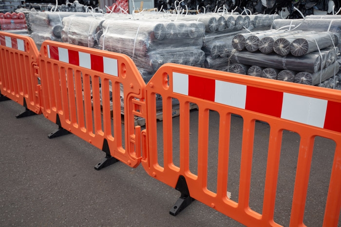 Orange workzone barrier